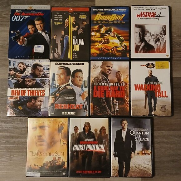 DVD Lot Action Die Another Day 007 The Italian Job Red Heat Walking Tall - Picture 1 of 6